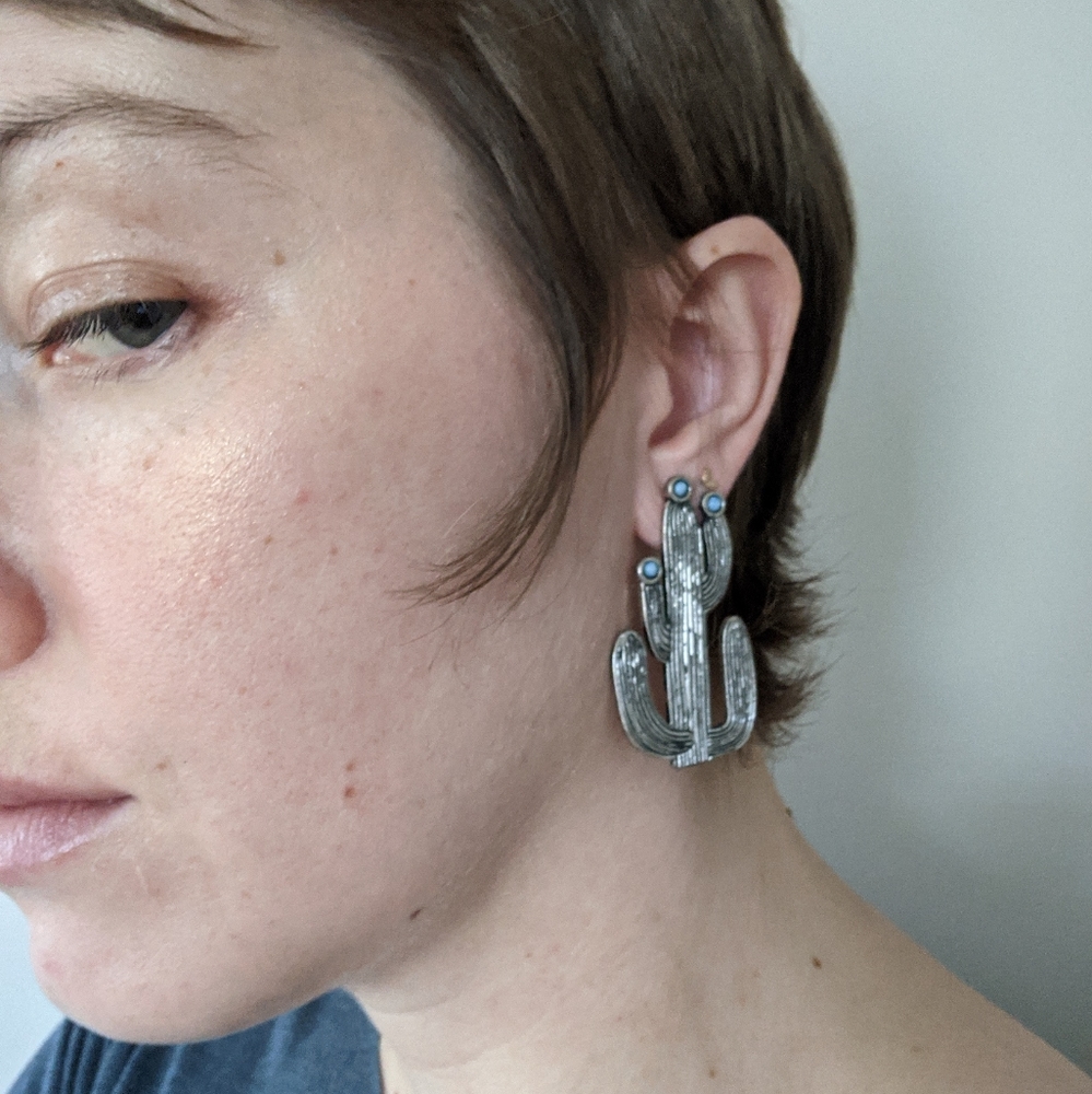 Statement cactus earrings
